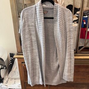 Lilla P Sleeveless Gray Cardigan with Shawl Collar